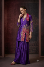 The Royal Violet & Magenta Split-Collared Kurta Set