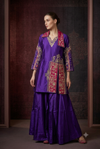 The Royal Violet & Magenta Split-Collared Kurta Set
