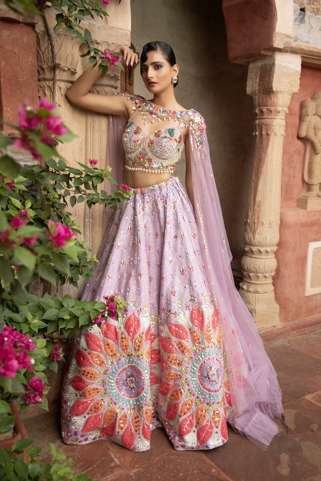 Shubh Studio Girlish Lehenga with Hand Embroidery work Indo Western