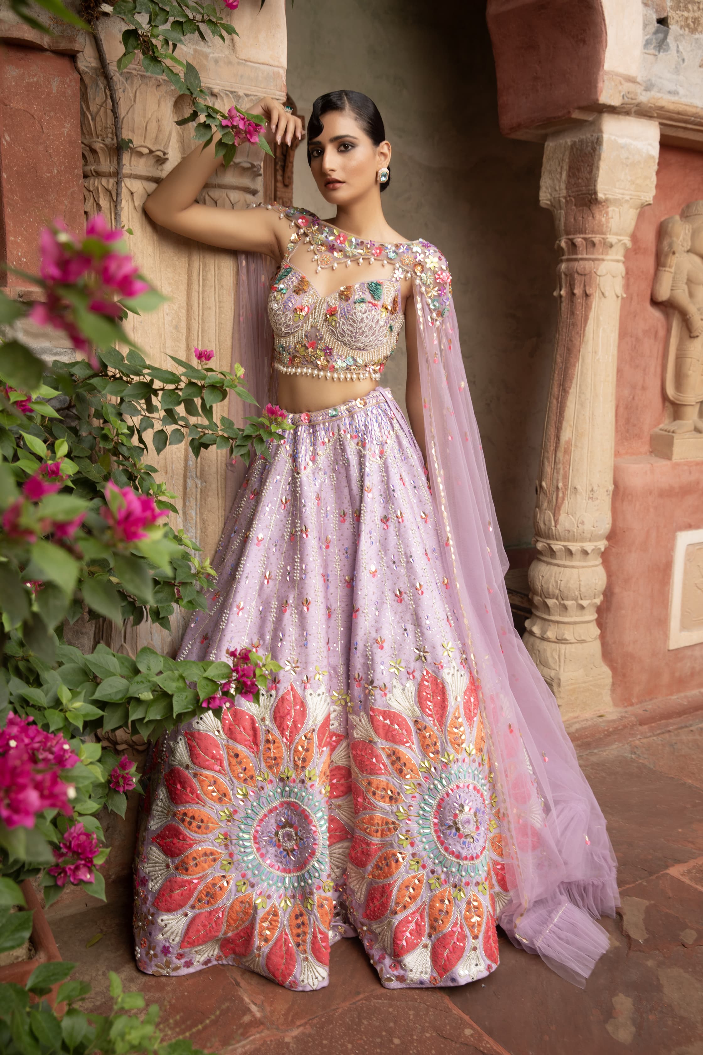 Shubh Studio Girlish Lehenga with Hand Embroidery work Indo Western