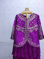 The Magenta Bandhani Peplum Sharara Set