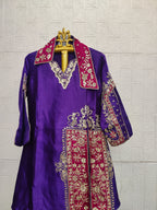 The Royal Violet & Magenta Split-Collared Kurta Set