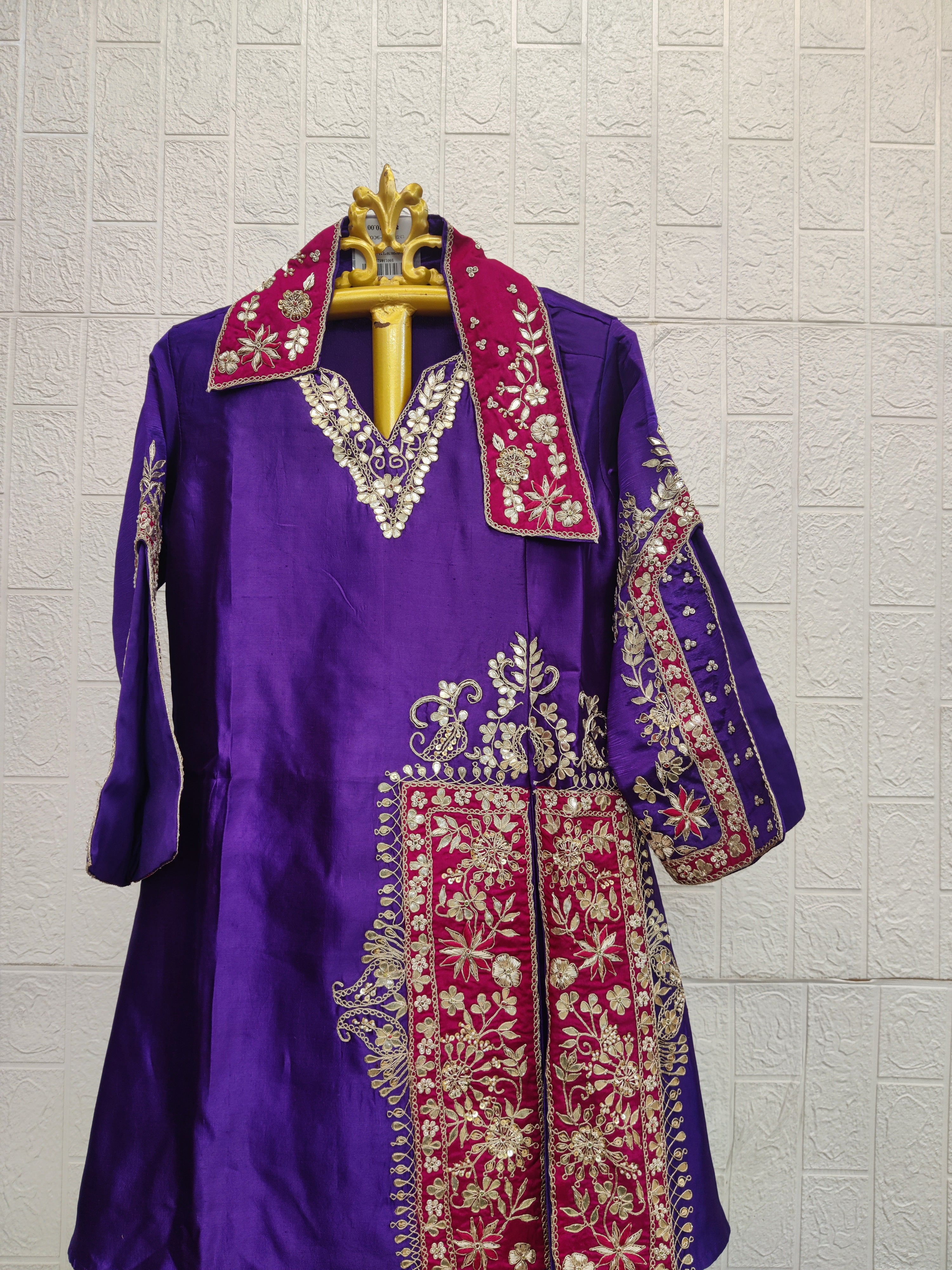 The Royal Violet & Magenta Split-Collared Kurta Set