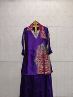 The Royal Violet & Magenta Split-Collared Kurta Set