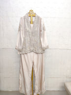 The Champagne Pearl Heavily Embellished Jacket Set