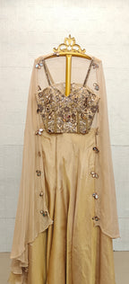 The Ethereal Cascade Cape Gown