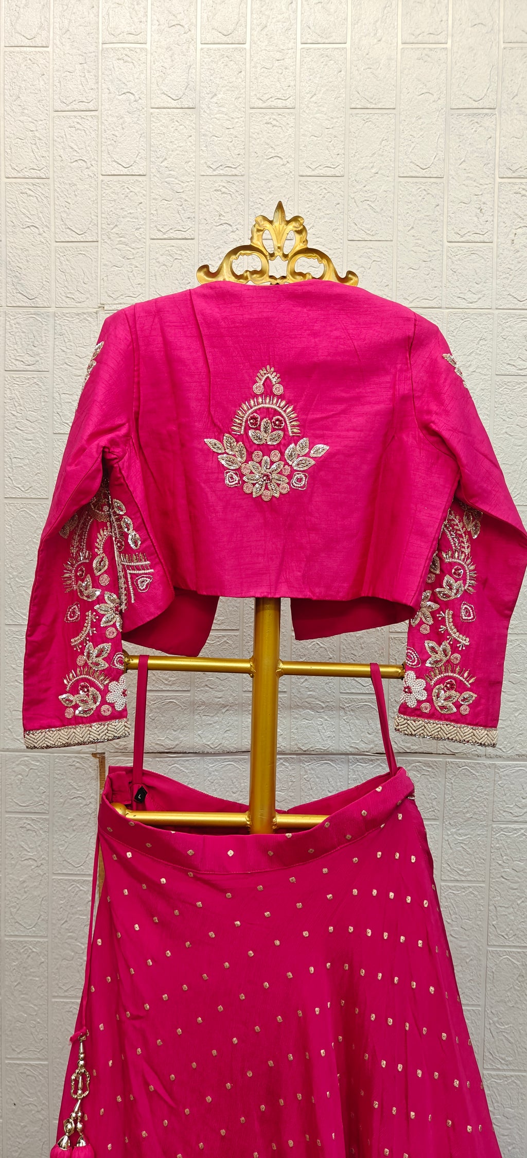 The Rani Pink Heritage Jacket Lehenga