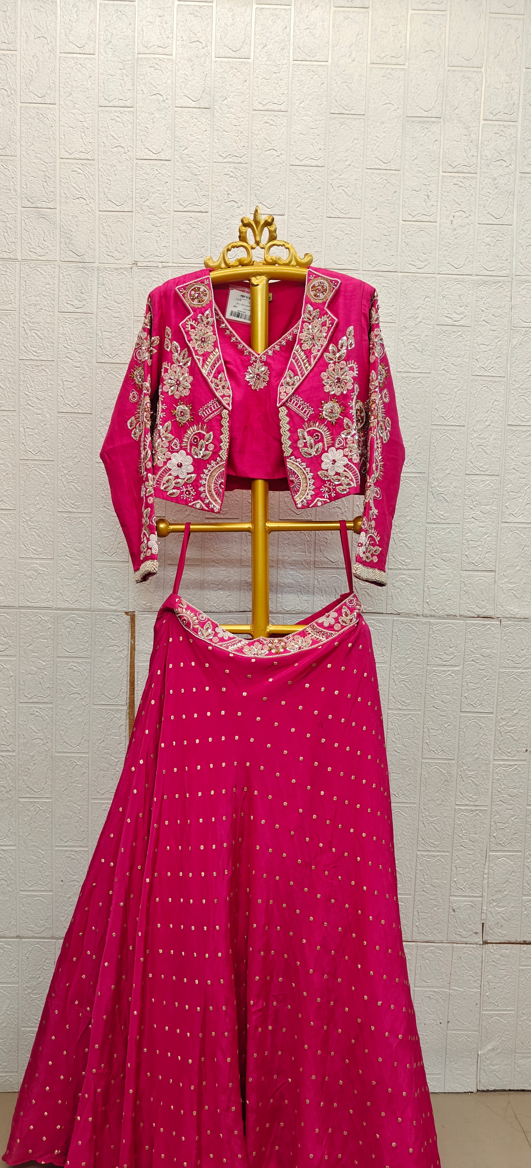 The Rani Pink Heritage Jacket Lehenga