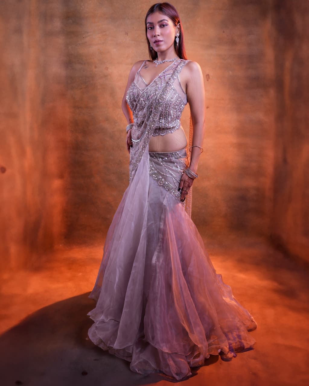 Elegant Sizzling Shubh Studio Crop Top Lehenga