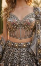 Royal Embellished Corset-Style Bridal Lehenga Set
