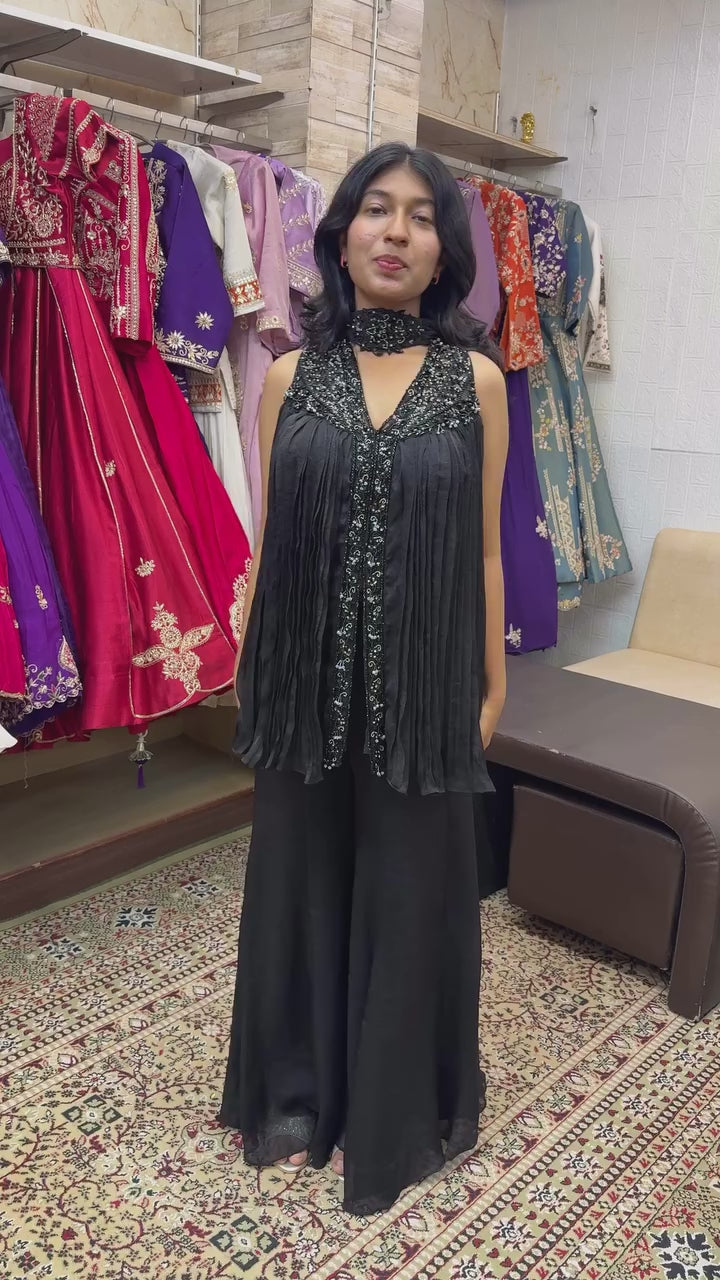 The Midnight Noir Pleated Co-ord Set