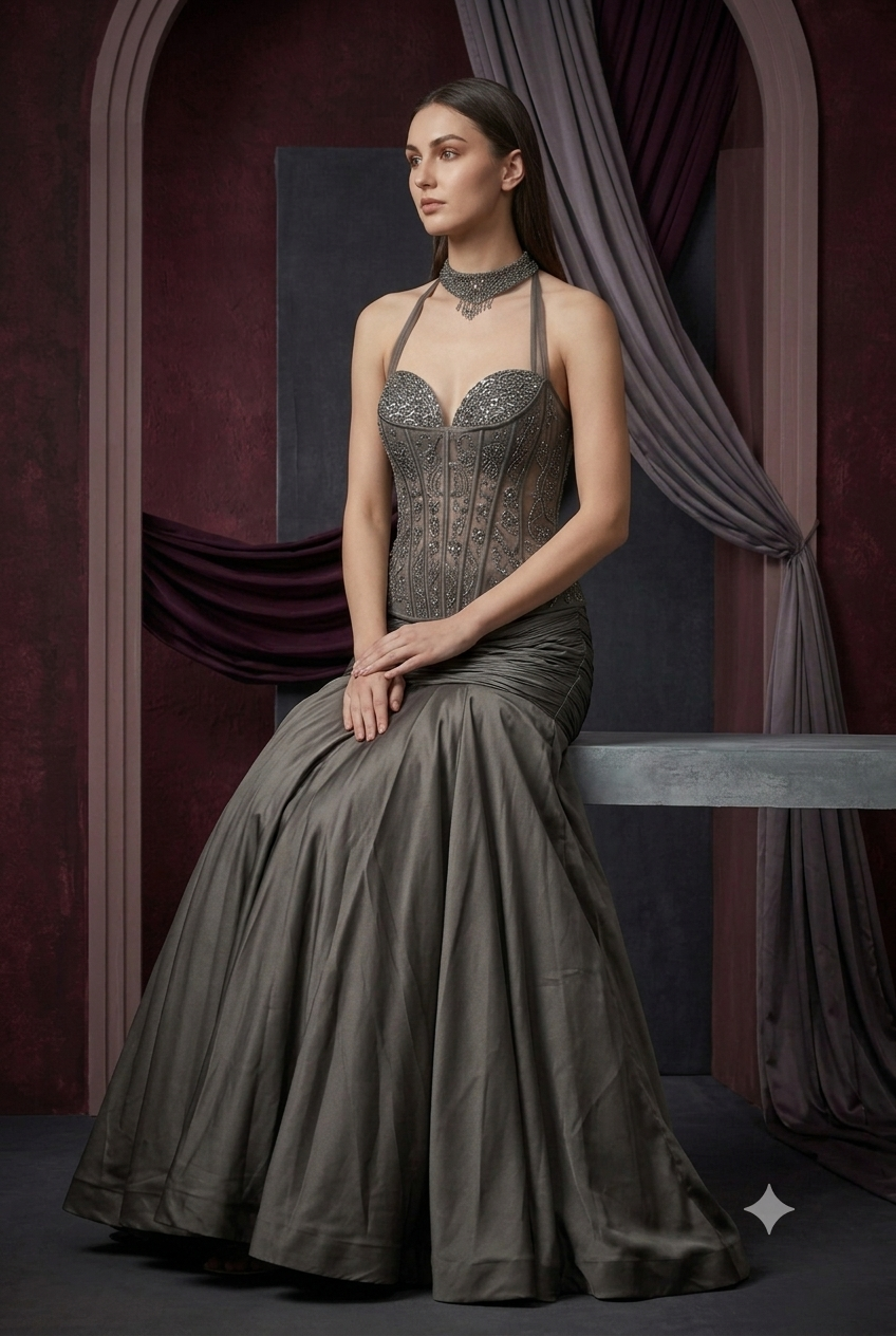 The Charcoal Renaissance Corset Gown