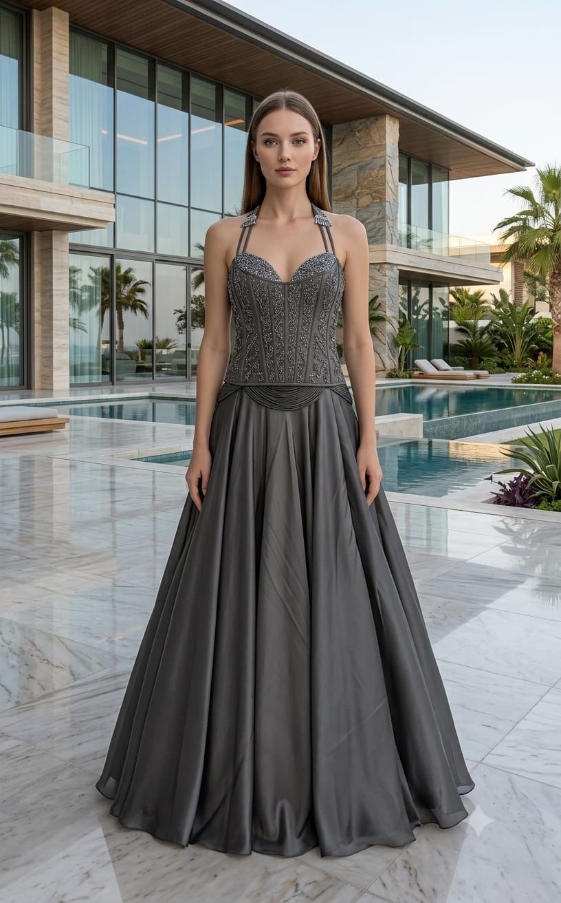 The Charcoal Renaissance Corset Gown