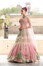 Shubh Studio Blush Pink & Mint Green Embellished Lehenga Set