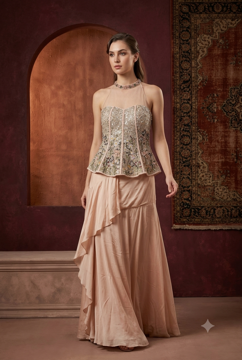 The Blush Petal Illusion Gown