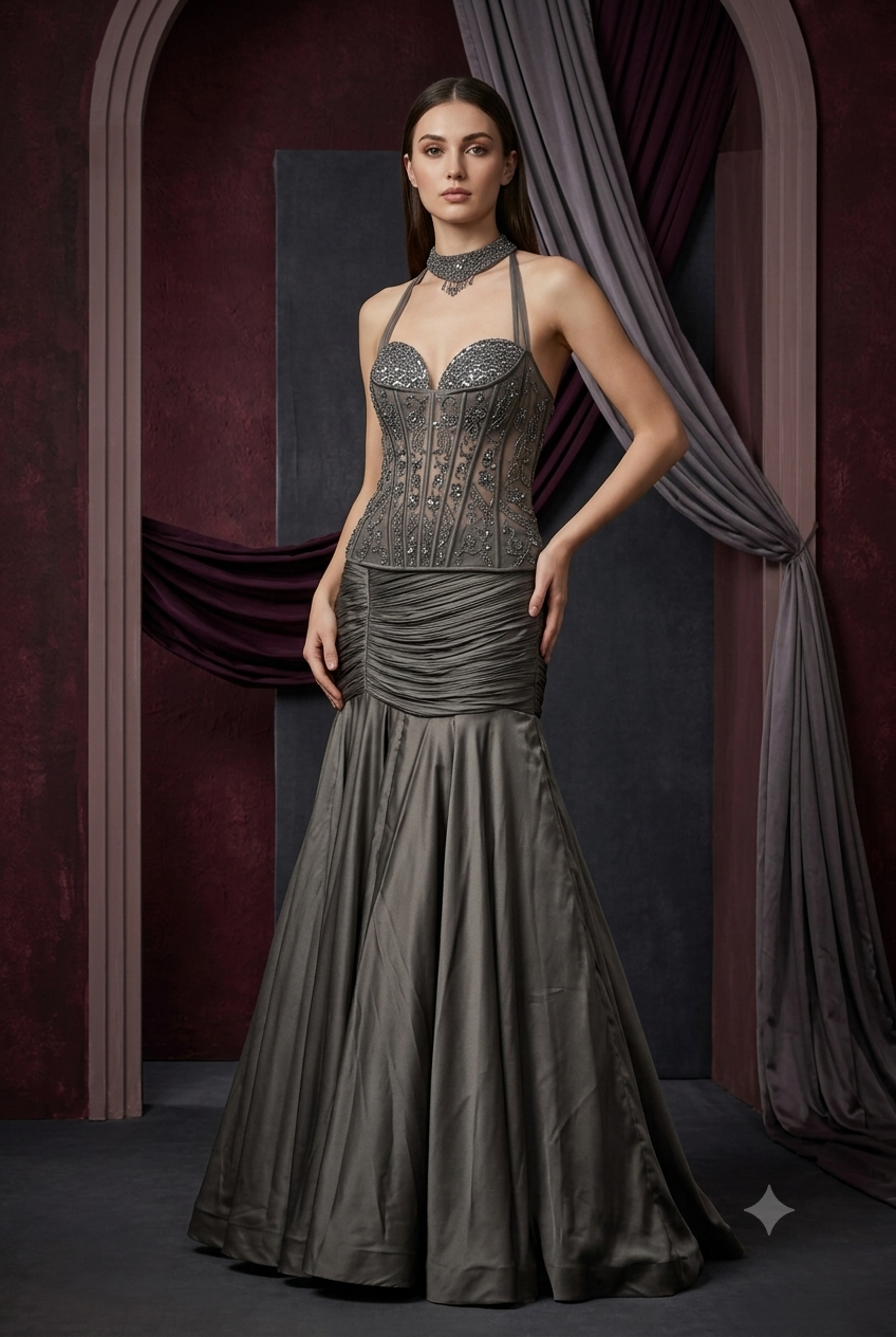 The Charcoal Renaissance Corset Gown