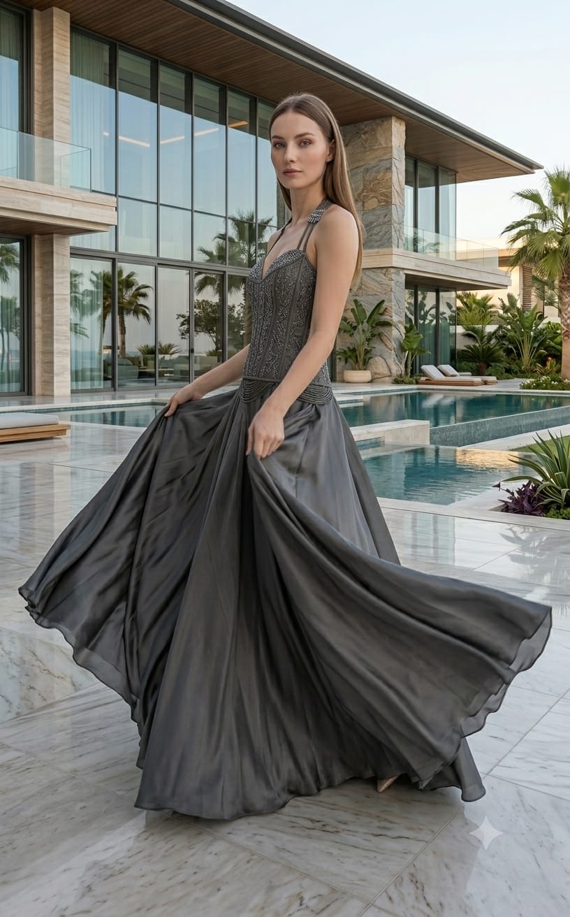 The Charcoal Renaissance Corset Gown