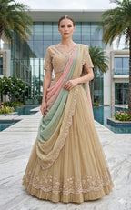 Elegant Pastel Embroidered Lehenga Choli Set