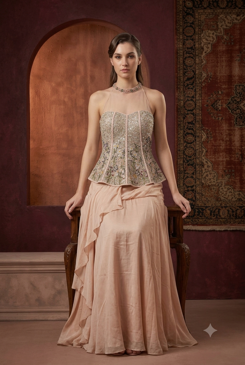 The Blush Petal Illusion Gown