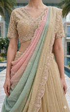 Elegant Pastel Embroidered Lehenga Choli Set