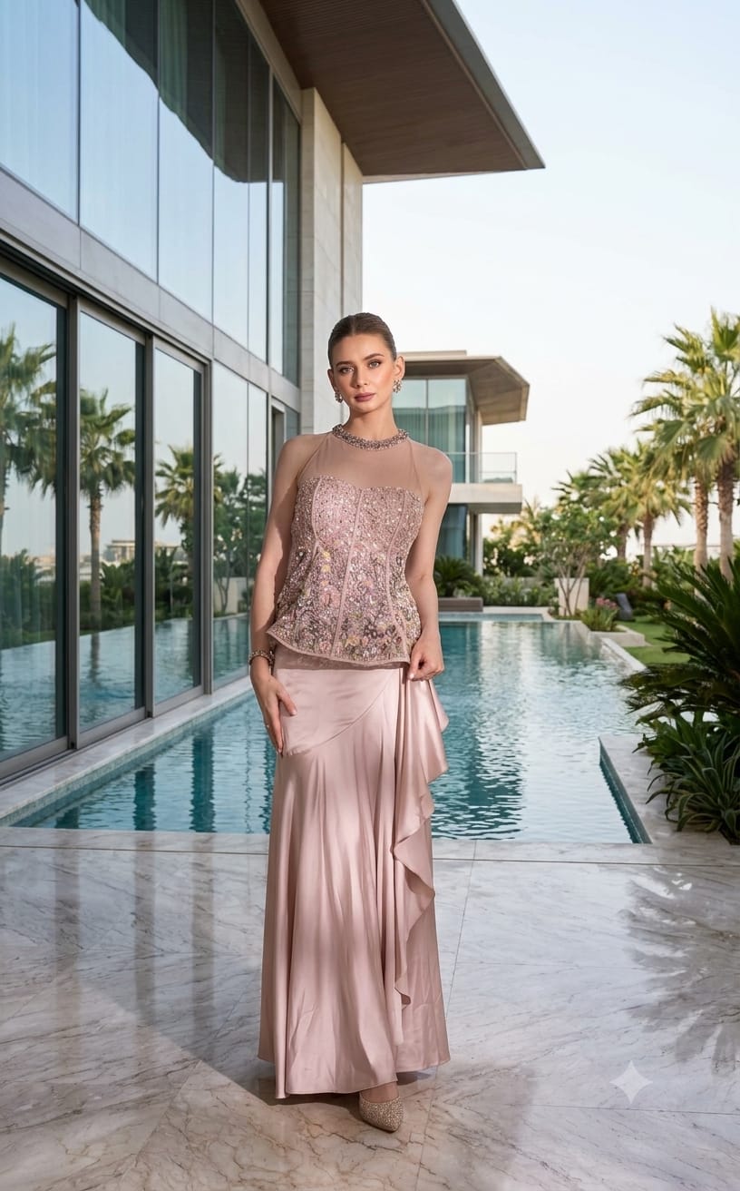 The Blush Petal Illusion Gown