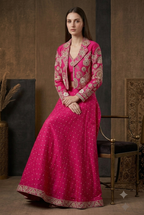 The Rani Pink Heritage Jacket Lehenga