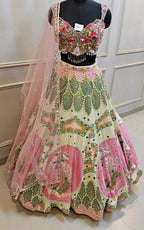 Shubh Studio Blush Pink & Mint Green Embellished Lehenga Set